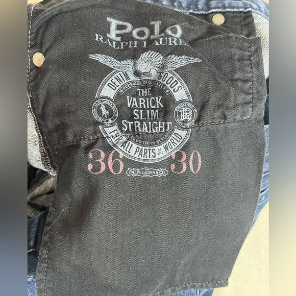 Polo Ralph Lauren 36W 30L The Varick Dark Blue Slim Jeans - Picture 7 of 10